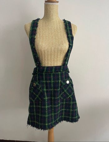 Salopette jupe Zara neuve – Taille L – Tartan tweed à carreaux