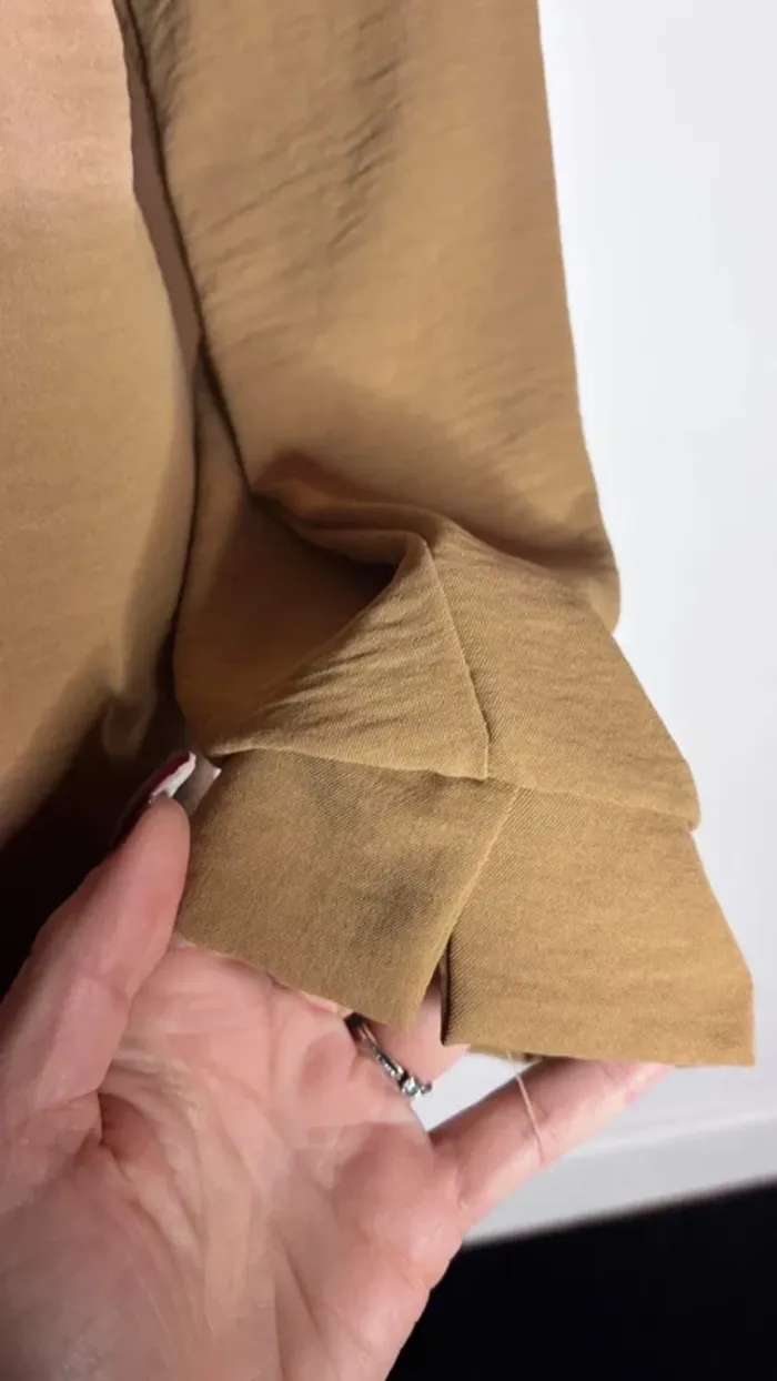 💕 blouse fluide moutarde col V taille unique - photo numéro 5