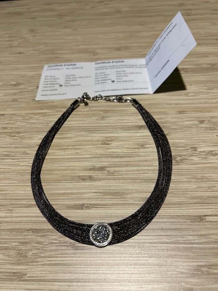 Bijoux Victoria collier lurex cristal rock sil + bracelet ionisé couleur or et rose