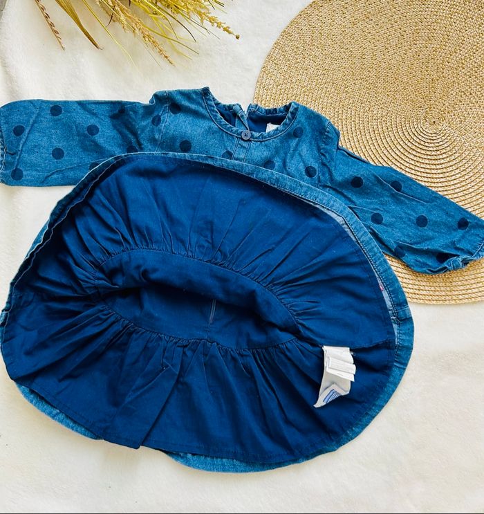 Robe bleue à pois - 6 mois - photo numéro 4