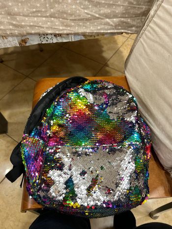 Grand sac à dos à paillettes pour filles
