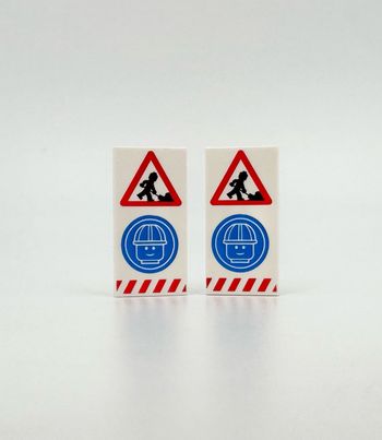 Lego Accessoires City : Lot de 2 Tiles 2x4 Danger Travaux En Cours - NEUF
