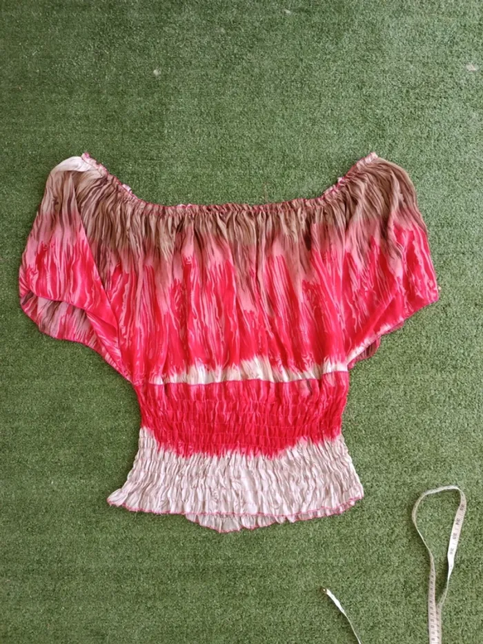 Top fluide transparent coloré taille 46/48 effet tye and dye - photo numéro 3