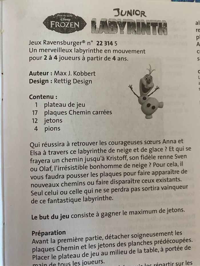 Jeu labyrinthe junior Reine des neiges dès 4 ans Ravensburger - photo numéro 4