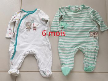 2 pyjamas léger 1 pièce 6 mois