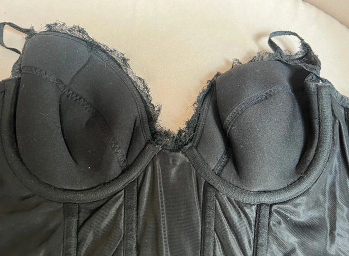 Bustier corseté noir broderies et soie taille 34 - Elie Tahari - photo numéro 6