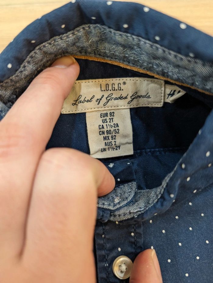 Chemise marine à pois H&M - photo numéro 3