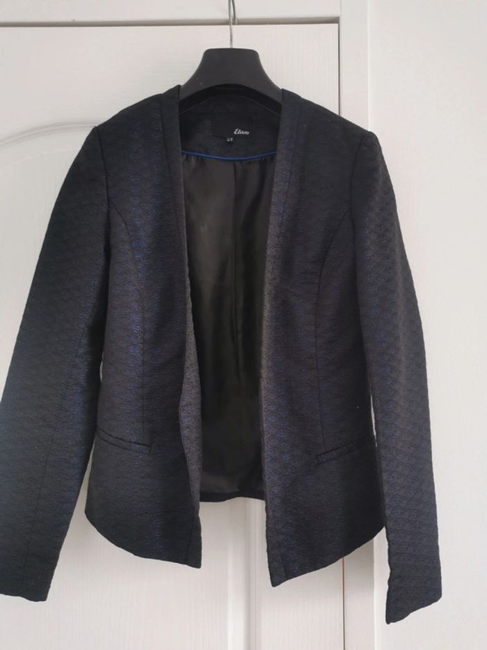 Veste blazer noire et bleue