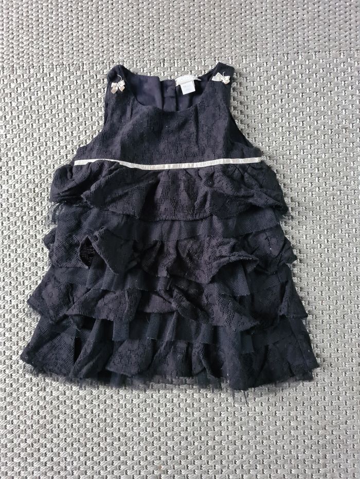 Robe mi longue noire avec volants - 18 mois - photo numéro 2