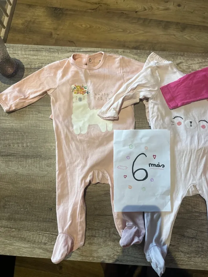 Lot de 3 pyjamas léger 6 mois - photo numéro 2