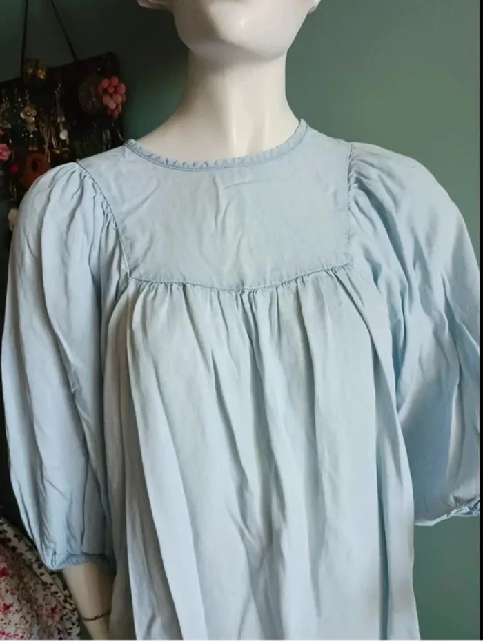 Blouse jean clair fin 38 - photo numéro 3