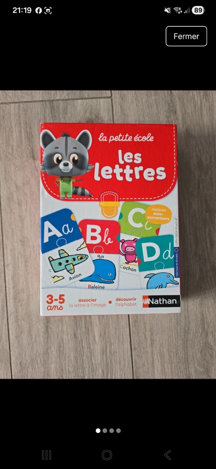 Jeu Nathan Les lettres