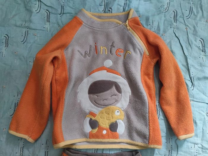 Ensemble pull/sweat et pantalon esquimau winter T.24 mois - photo numéro 3