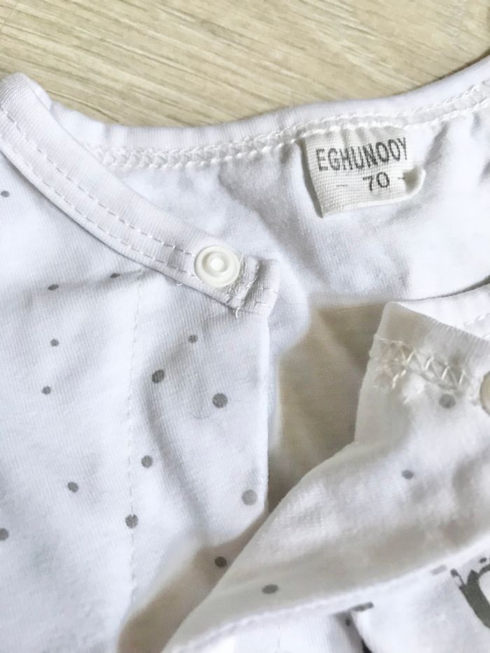 Pyjama blanc à pois gris 9mois - photo numéro 5