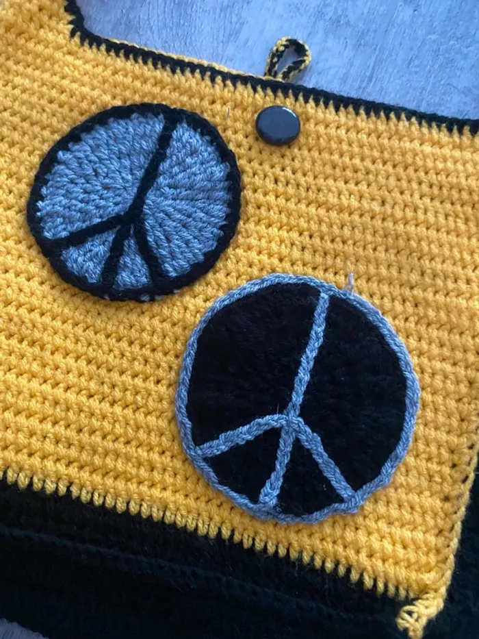 Sac Peace and Love tricoter - photo numéro 2