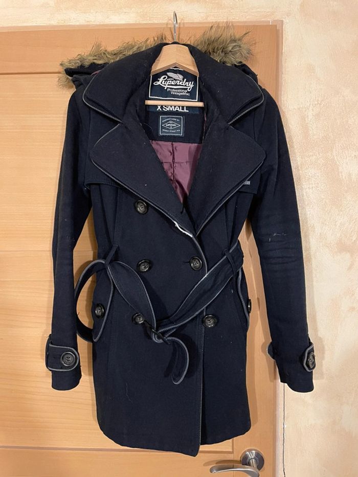 Manteau laine femme bleu Superdry - photo numéro 2