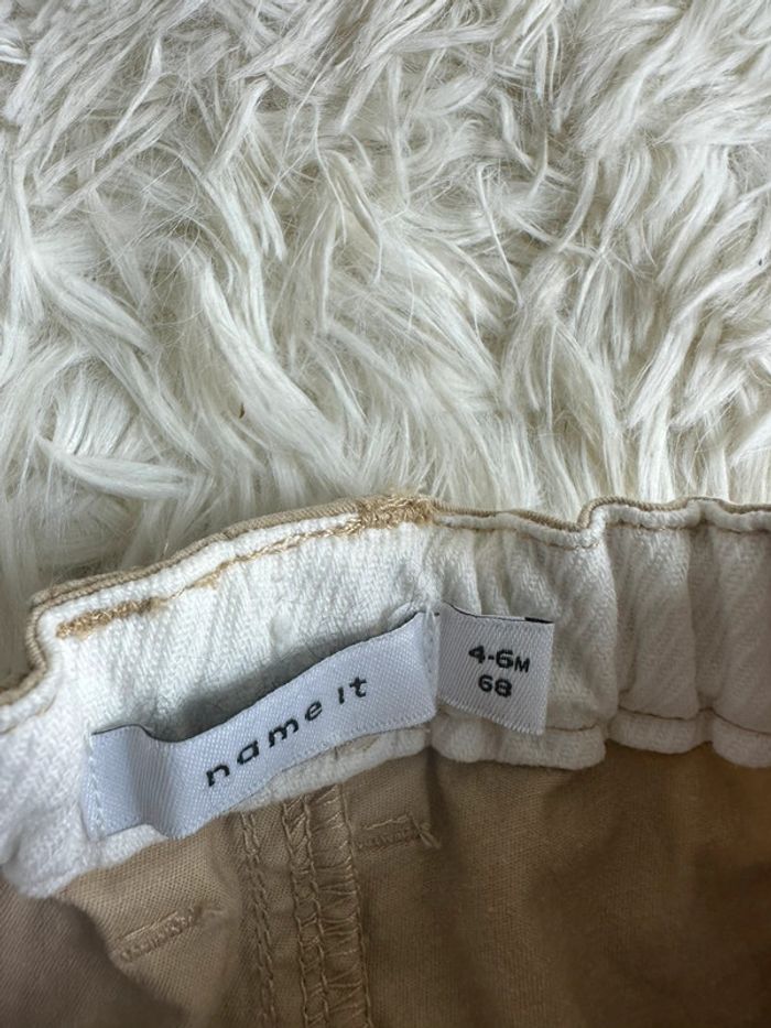 Pantalon beige name it taille 4-6 mois - photo numéro 5