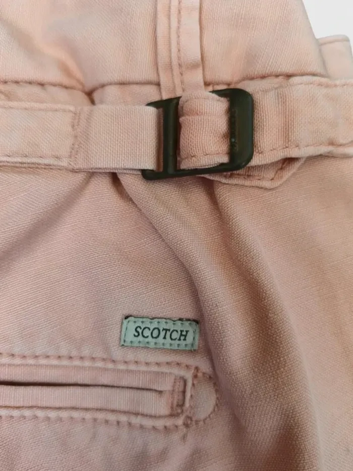 Pants Scotch & Soda coupe droite ,taille haute , lin et coton - photo numéro 9