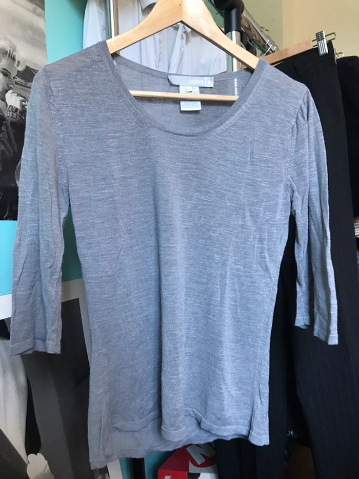 Tee shirt gris manches 3/4