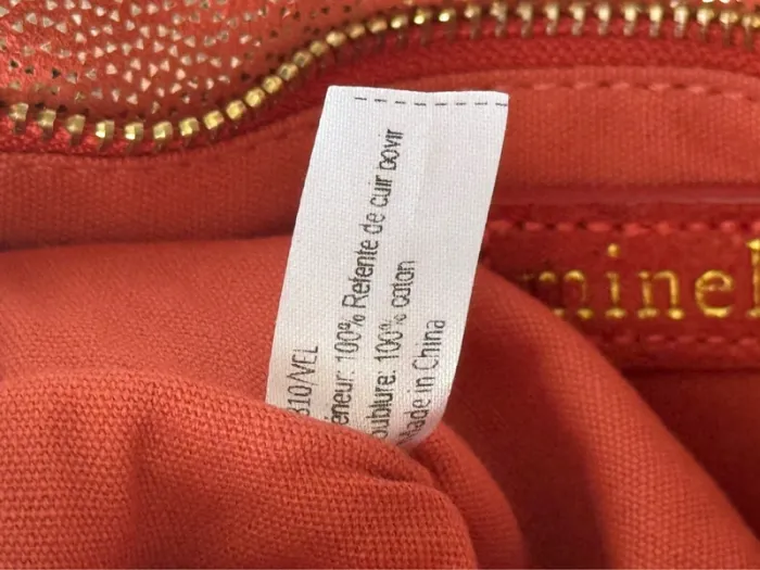 Mini sac en cuir corail & doré – Minelli (neuf) - photo numéro 5