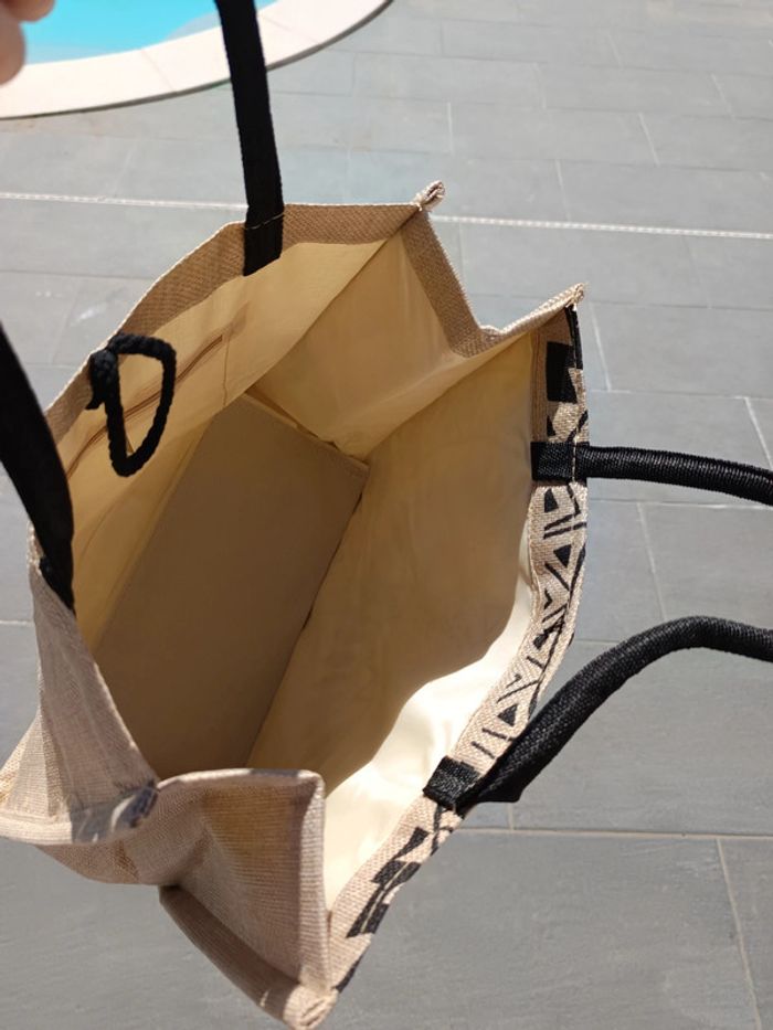 Sac toile de jute motifs ethniques - photo numéro 4