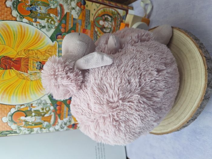 Peluche mouton rose boule tout doux à câliner - photo numéro 2
