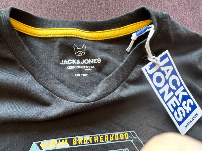 T-shirt MC noir Jack & Jones T.16 ans - photo numéro 3