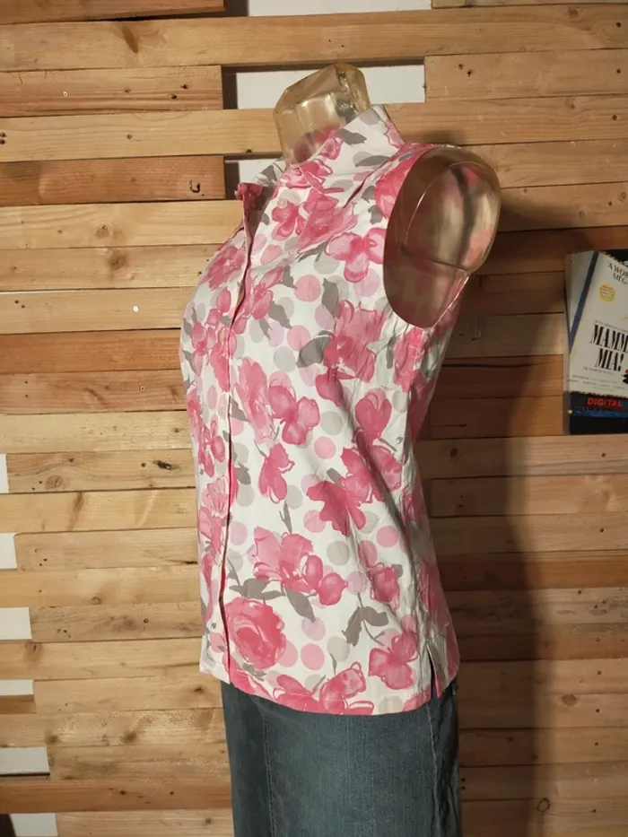 Chemisier sans manches rose T2 - photo numéro 2