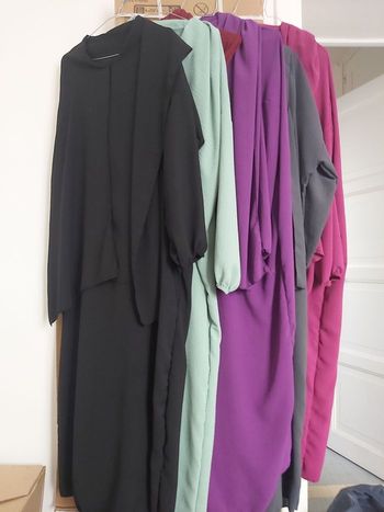 Abaya khimar hijab  voile intégré 