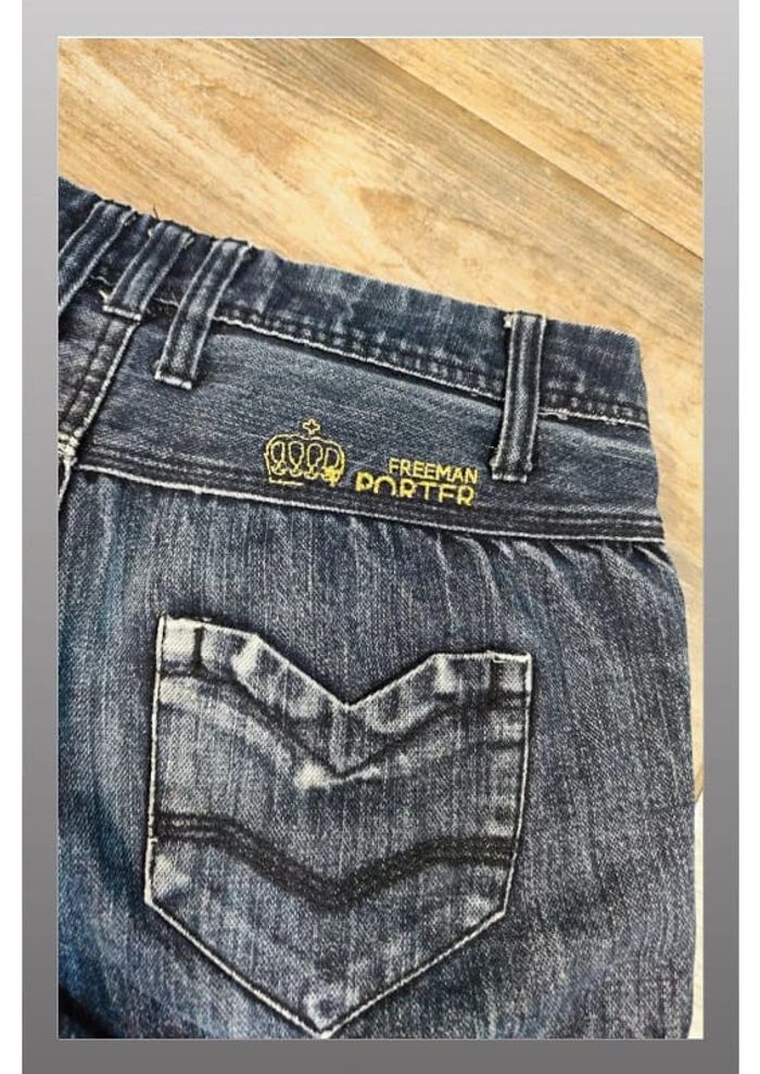 Short en jeans bleu marine pailleté doré Taille 25 Freeman Porter - photo numéro 3