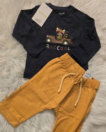 (NEUFS non portés) 🏷🥰😍superbe  Ensemble teeshirt ml et pantalon 12mois Garçon 😍🥰