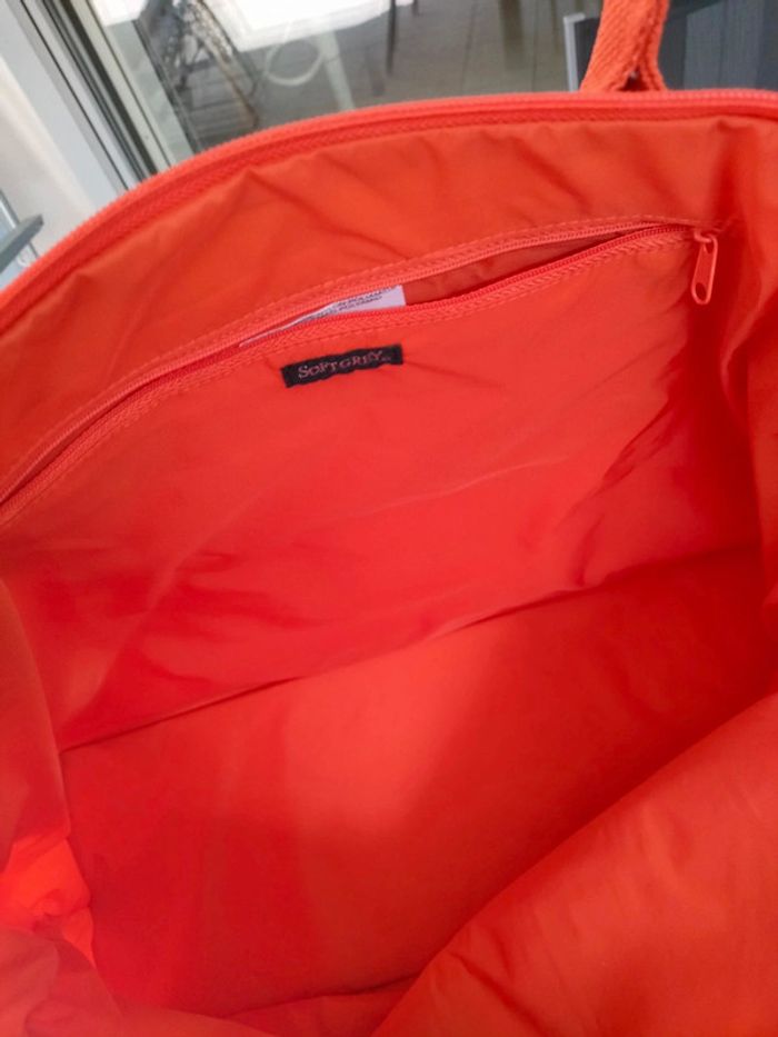 sac de voyage weekend orange soft grey nylon - photo numéro 10