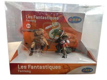 Coffret deux figurines guerriers Animaux Les Fantastiques Papo neuf