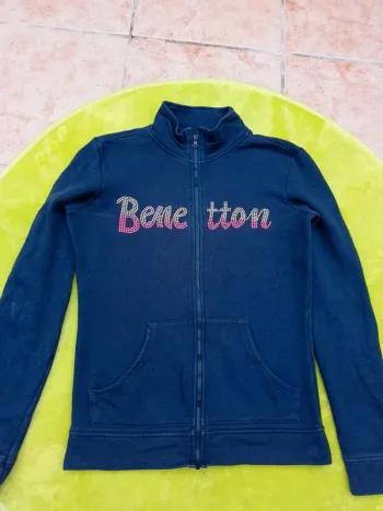 Gilet zippé bleu marine UCB taille 13/14 ans