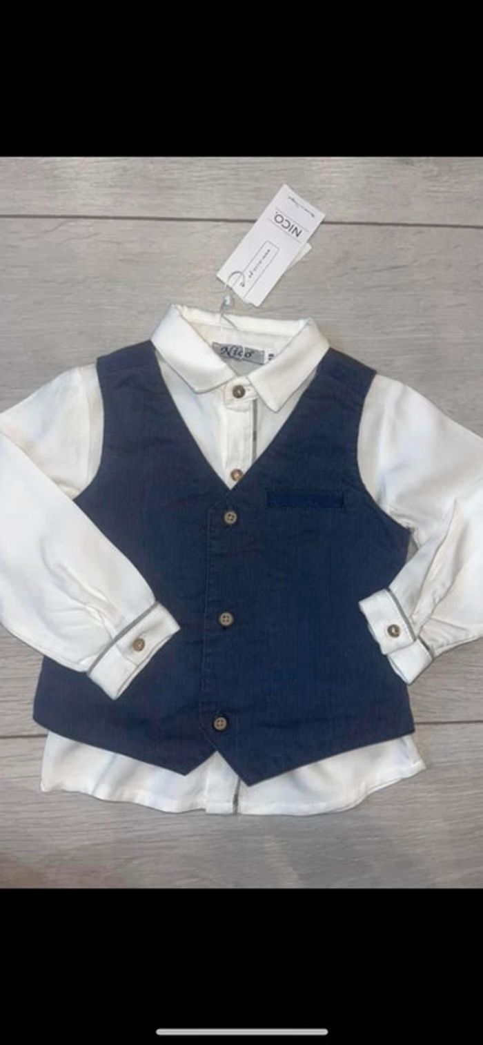 Ensemble chemise neuve avec étiquette + gilet tape à l’œil - photo numéro 5