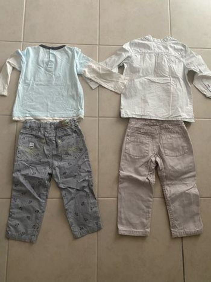 Lot ensemble polo chemise pantalon bébé garçon 24 mois 2 ans - photo numéro 2