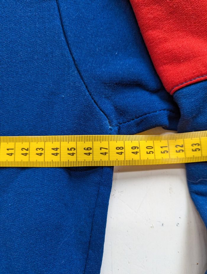 Veste vintage à capuche - Bleu et rouge - Fermeture éclair Talon - photo numéro 10