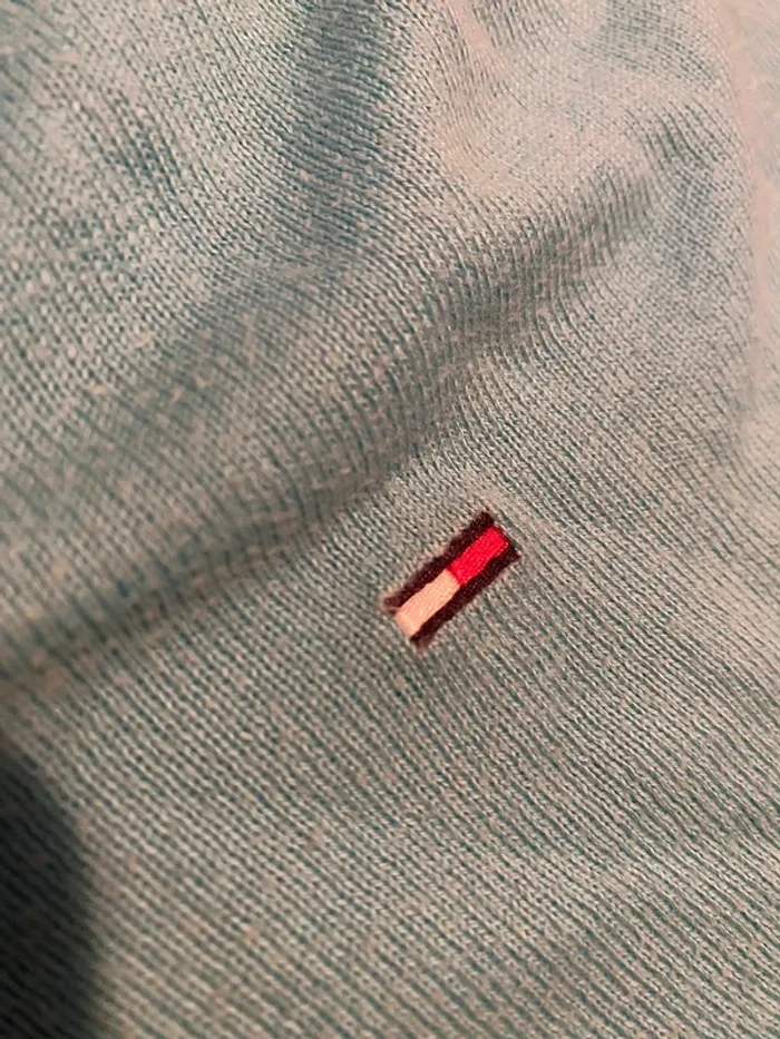 Pull Tommy Hilfiger denim bleu turquoise Small - photo numéro 5