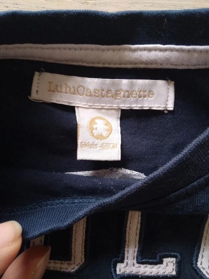 Tee-shirt mixte bleu marine 6 mois - photo numéro 4