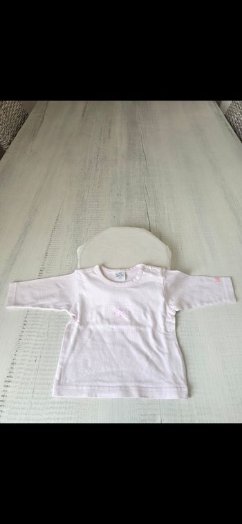 Tee-shirt rose bébé fille 2/4 mois