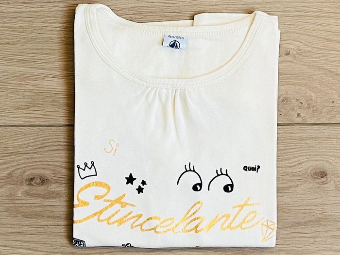 T-shirt en coton à message scintillant Petit bateau T-8 ans