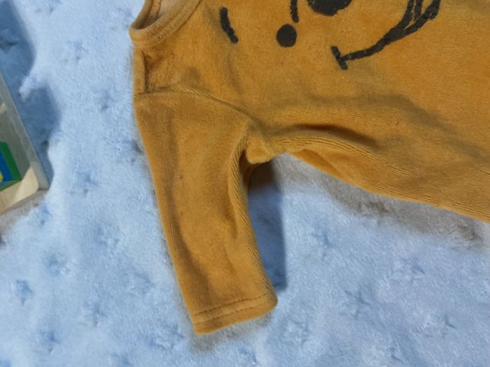 pyjama grenouillère en velours orange disney winnie 1 mois - photo numéro 7