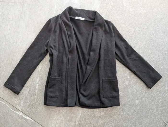 Gilet long noir fille 4 ans