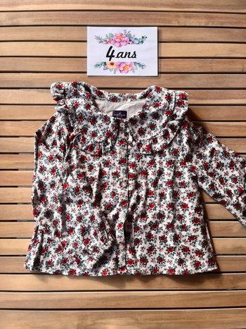 Chemise fleurie sergent major avec col 4 ans