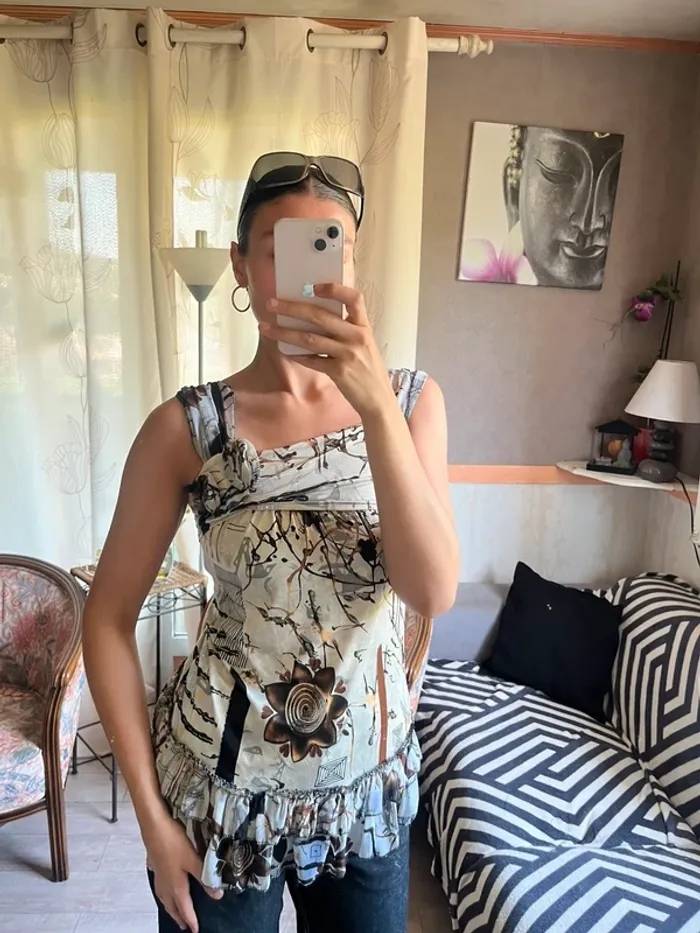 Top grunge bohème champêtre y2k 2000yer cargo - photo numéro 2