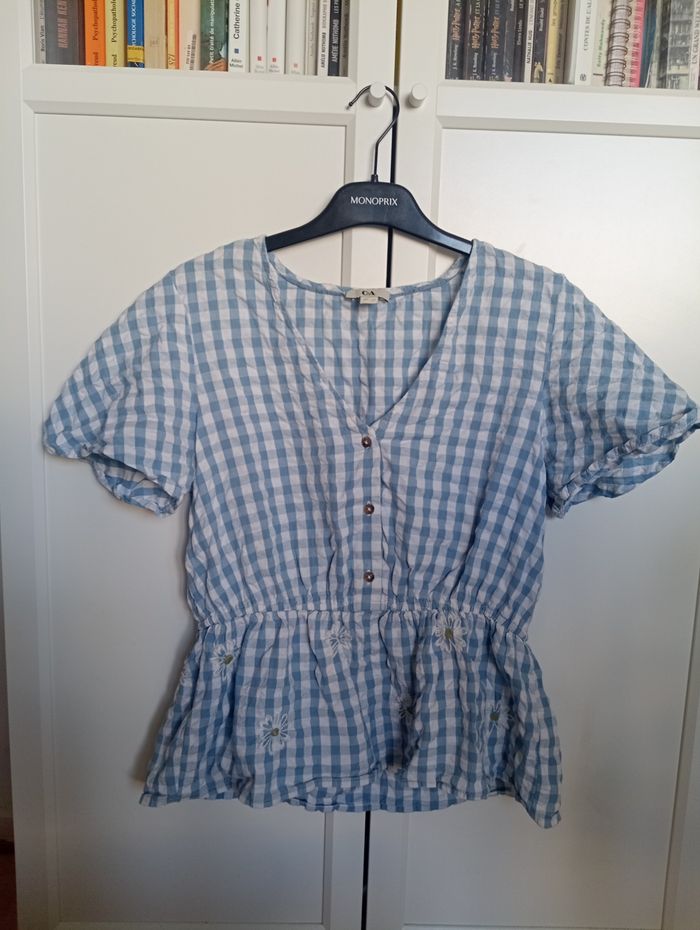 Top style peplum broderies fleur vichy C&A