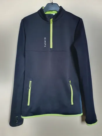 Sweat Kipsta noir et jaune fluo taille 12 ans