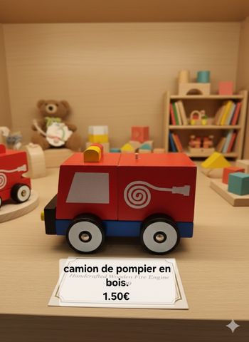 Camion de pompier en bois