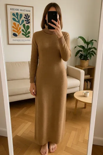Robe longue Mango camel taille L neuve