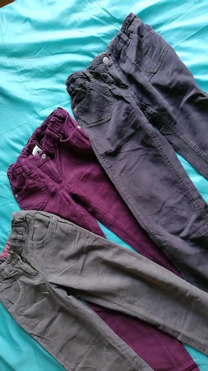 Lot de pantalons velour fille - photo numéro 2